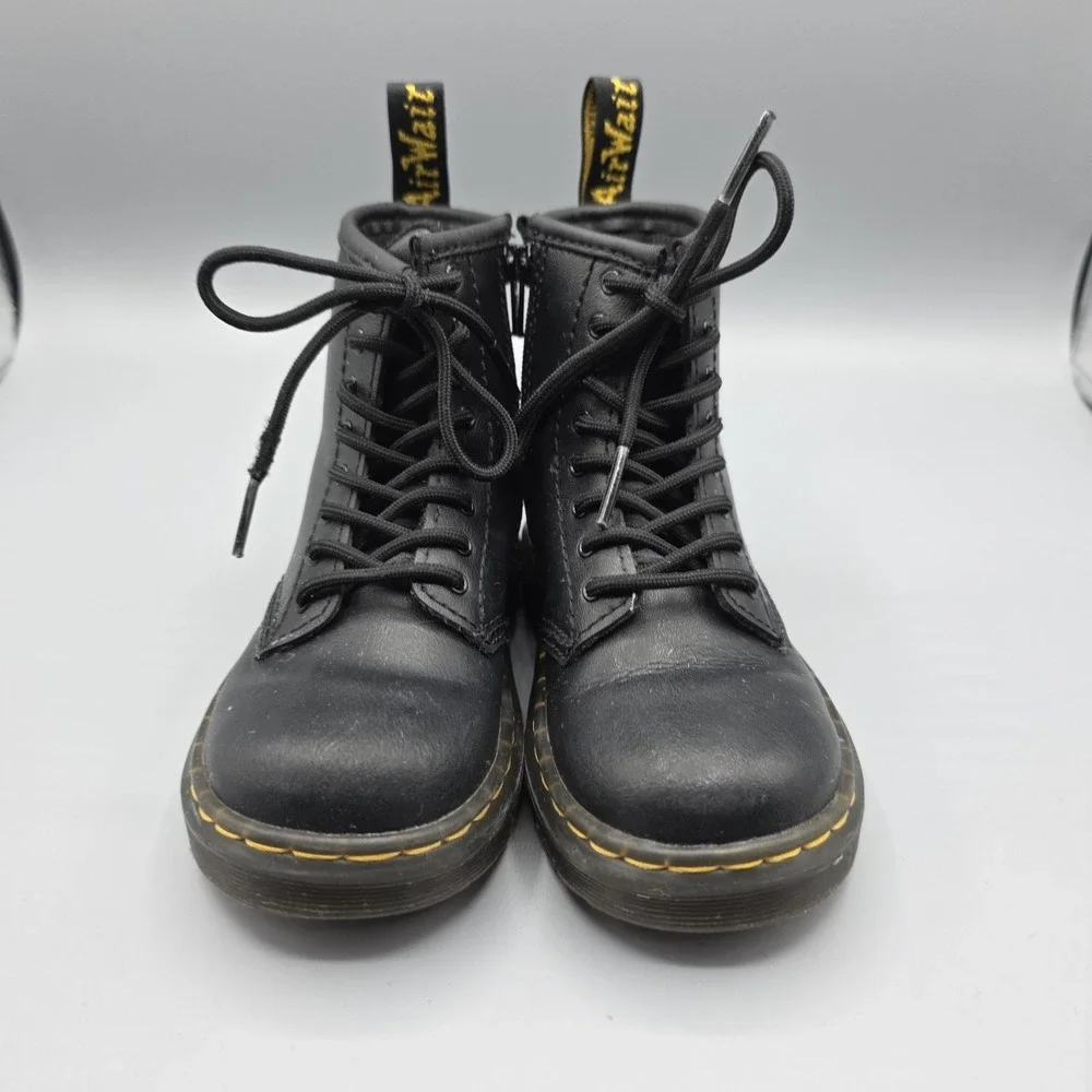 Dr. Marten's Zavala Boots‎ Toddler Size 9 Black Leather Combat Zipper Lace Up